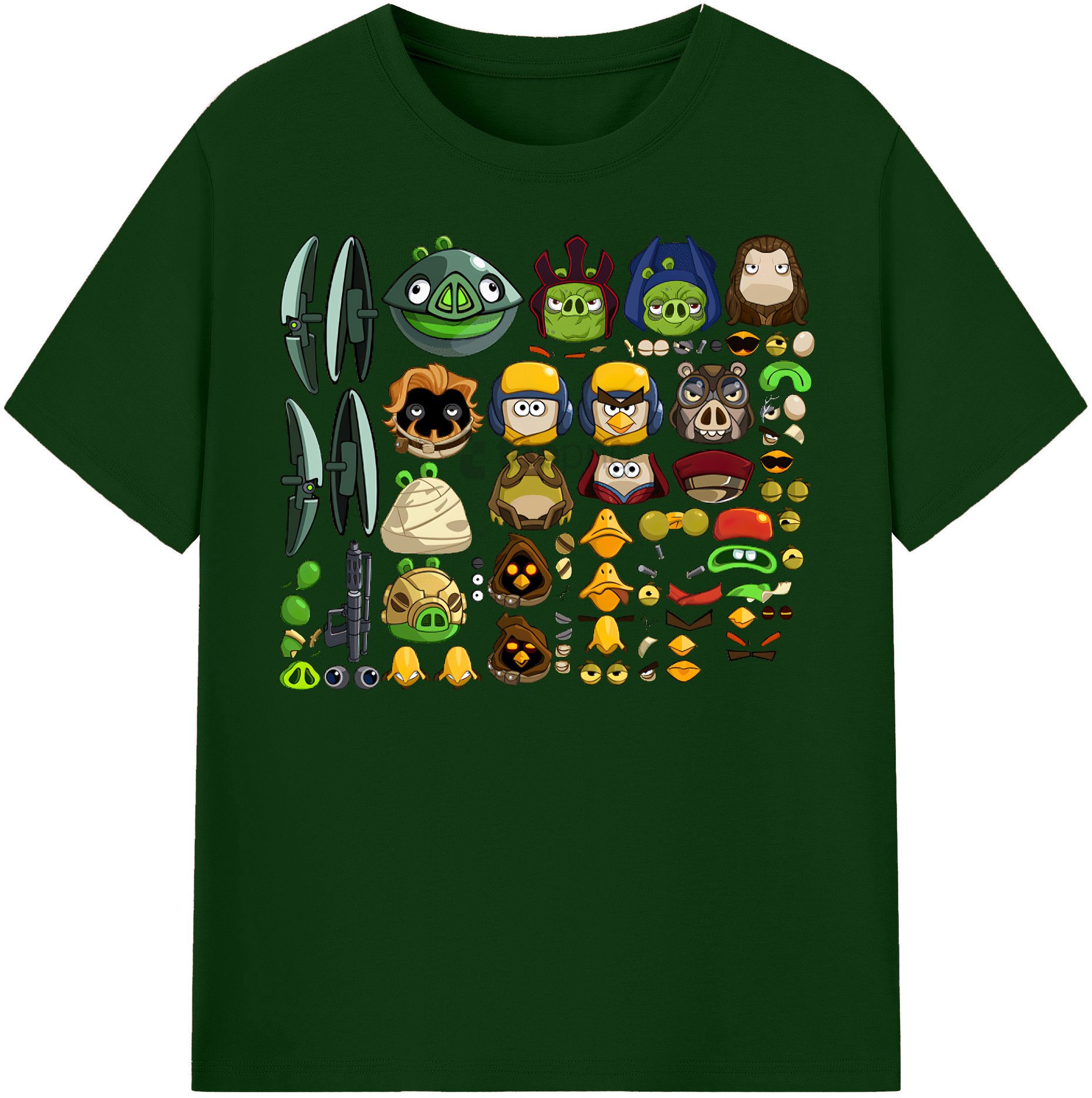 （画像用） Angry Birds アングリーバード 綿100％半袖Tシャツ（フロントプリント）